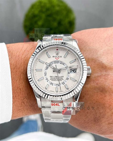 every white dial rolex sky dweller|rolex sky dweller watch price.